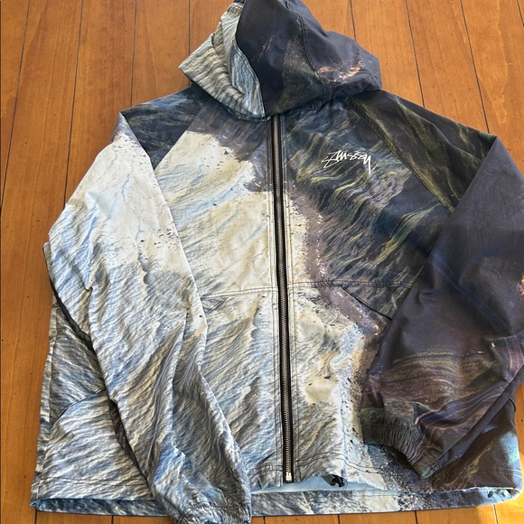 Stussy Blue and Gray Hooded Jacket NA - Picture 4 of 5